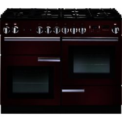 Rangemaster Professional+ 110cm  91990 Natural Gas Range Cooker in Cranberry with FSD Hob
